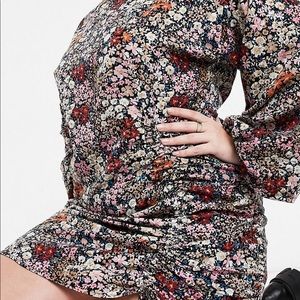 Asos Curve Multicolored mini dress with ruching